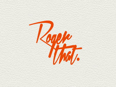 Roger that. identity logo logomark orange