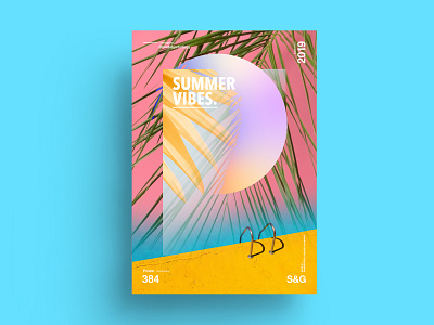 Summer Vibes. abstract adobe art cinema4d collage collageart color gradient design helvetica illustration love nature photoshop poster posterdesign summer swiss type typography vector