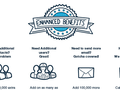 Enhanced Benefits logomark for website blue fun iconset identity illustration logo logomark sketch ui website