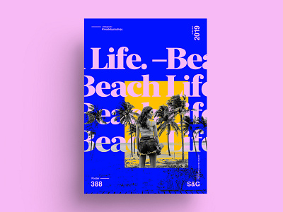 Beach Life. abstract adobe art beach collage collageart color gradient design helvetica illustration love nature photoshop poster posterdesign summer swiss type typography vector