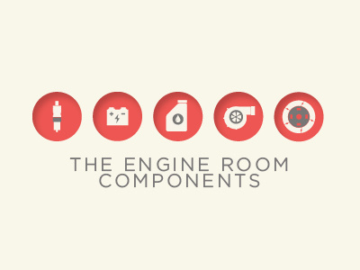 The Engine Room (Icon set) cars engine icon set icons parts red