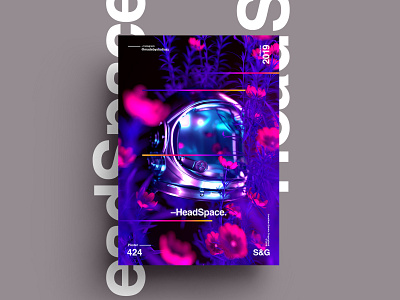 Show&Go l 424 l HeadSpace astronaut c4d cineam4d design illustration octane poster space texture typography