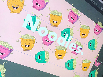 Noodles branding food foodie illustration packagedesign packaging pattern typography