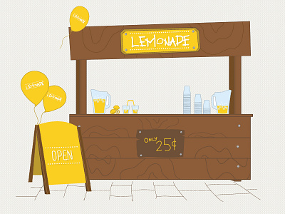 ONTRAPORT Lemonade stand creative freelance illustration juice lemonade software studiojq texture us website