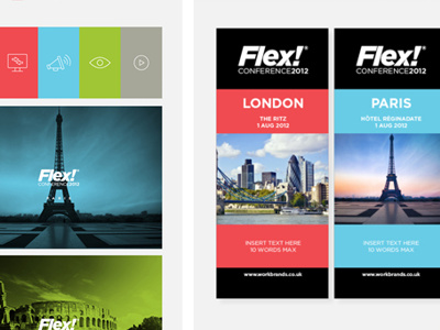 FLEX!® brand deck berlin brand branding bristol deck dm events flex graphic design icons iconset london paris portal rome ui ux web