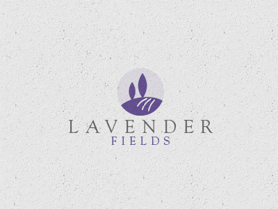 Lavender Fields field identity logo purple texture tree typography