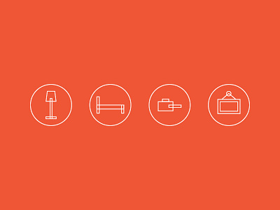 Icon set for a new brand... (In development) clean furniture icons iconset orange simple simplicity ui web