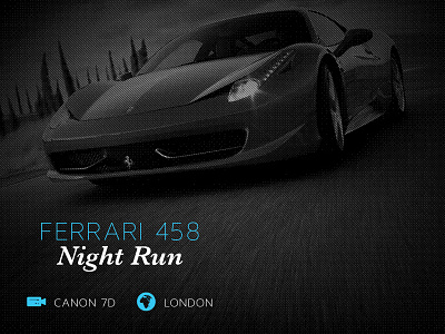 NIGHT RUN (QFILMS.TV) blue cars clean ferrari icons iconset ipad mono showreel supercar typography ui