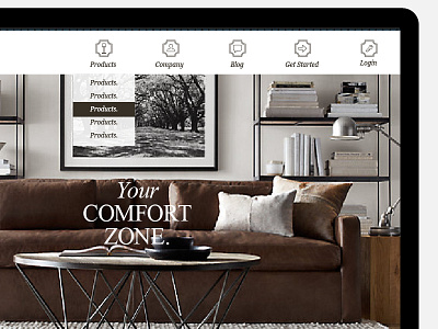 Website menu platform 7 elegant icon icons iconset imac restoration serif ui ux web website