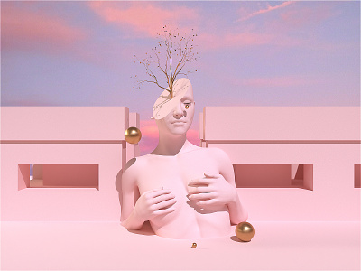 Detox. art cinema4d minimal minimalism pink poster render surreal surreal art surrealism