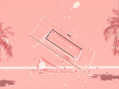 Pink Pong. art minimal minimalist octane pink render surreal surreal art