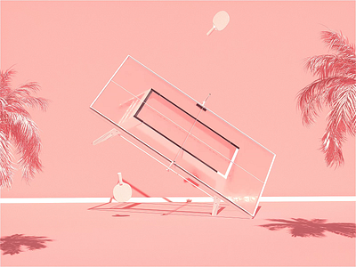 Pink Pong. cinema4d motion motiondesign octanerender pink rendter surreal surreal art surrealism