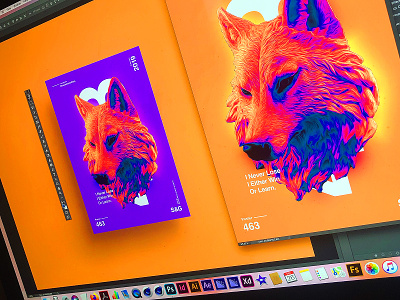 SNEAK PEEK | I Never Lose. I Either Win Or Learn. adobe art colour gradient illustration photoshop poster poster a day poster art wolf