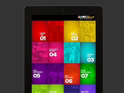 iPad UI for NBC Sports Network 1