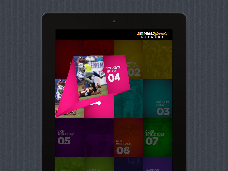 iPad UI for NBC Sports Network 5 by MadeByStudioJQ ...