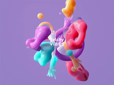 Tetchy VIBES abstract abstract art animation c4d c4dart cinema4d illustration motion octane poster surreal