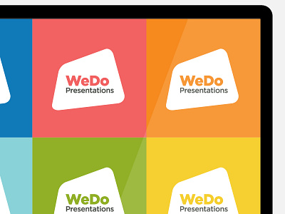 WeDo Presentations branding colour icons illustration palette. imac texture website