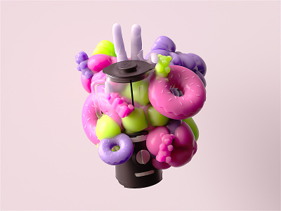 Sugar Mix c4d c4dart cinema4d digital donut dougnut illustration jelly octane pink sugar