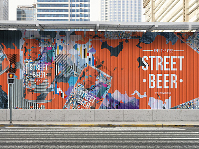 FEEL THE VIBE | STREET BEER | Advertising beer beer branding beer label beercan beers collage grunge idenity logo logomark mural packaging packagingdesign street usa