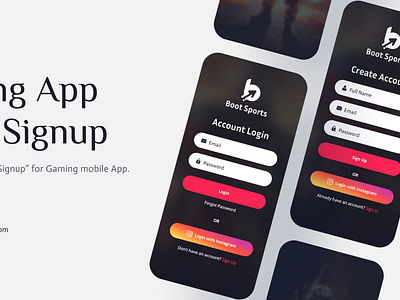 Gaming App Login & Signup Screens by Thegraphicstar on Dribbble