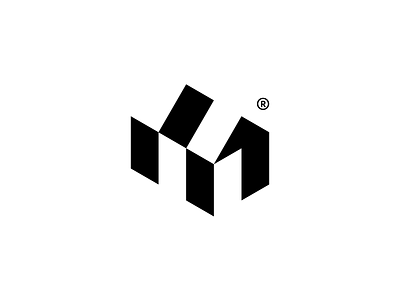 M® abstract brand branding building grid home house identity logo logotype mark symbol technology
