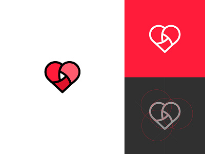 Heart brand branding fusion grid heart identity life logo loop motion music play