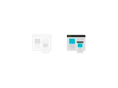 Line vs Flat banner design flat icon interface line web wireframe