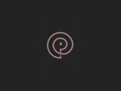 P brand circle fibonacci identity logo logotype mark monogram symbol