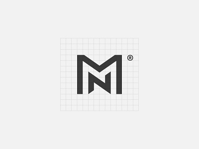 MN brand branding geometry grid icon letter logo mark minimal monogram symbol