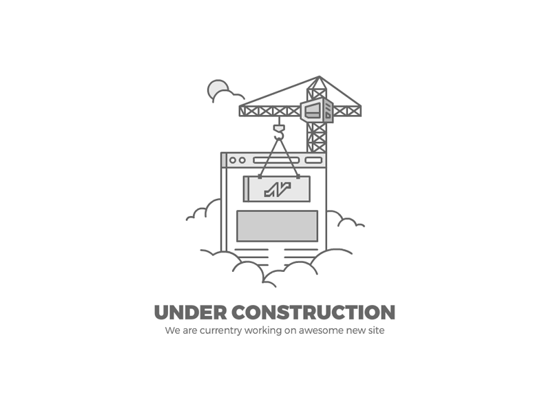 Under Construction brand building cloud flat design icon illustration logo minimal under construction website