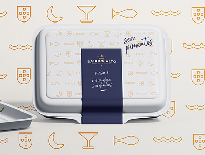 bairro alto sardine blue branding cocktail crest design fish lettering logo moon pack package package design portugal sardines typography