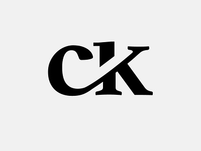 CK branding ck clean flat junction lettering letters ligature logo minimal monochromatic monogram monogram logo typography vector