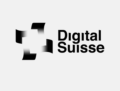 Digital Suisse black and white branding cross design digital flat icon lettering logo minimal suisse swiss typography vector