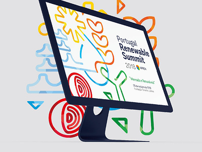 Portugal Renewable Summit 2018 2018 artwork branding design energy event flat hydraulic leafs lettering logo portugal renewable summit typography vector