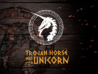 Trojan Horse artwork branding dead horse design digita levent digital event greece horror horse icon lettering logo magical mythological trojan tropical typography unicorn