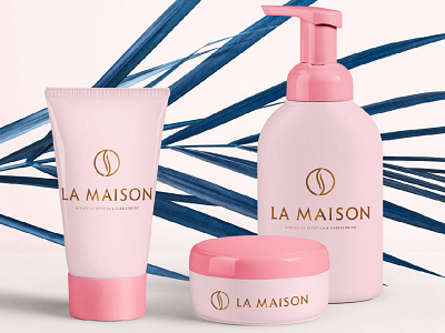 La Maison artwork beauty branding creams design fashion flat hairdresser logo packaging style