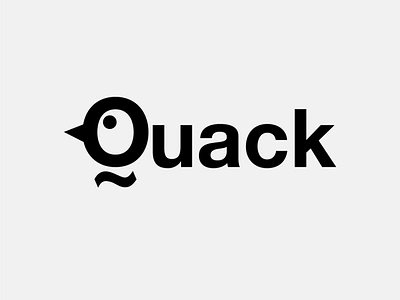 Quack! animal branding design duck flat lettering logo minimal nature quack typography vector