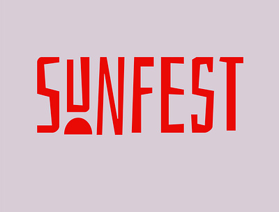 SUNFEST branding design flat font font design lettering logo red redesign sunfest typo typography typography logo vector