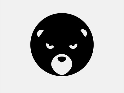 Baddy Bear⁠ angry animal artwork bear branding design flat icon illustration logo minimal vector