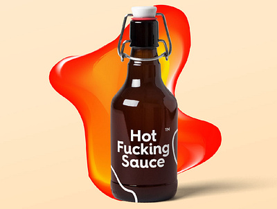 Hot Sauce bottle bottle mockup bottlwe branding design flat hot logo minimal package packagedesign sauce typography vector