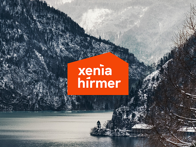 Xenia Hirmer - Framed Logo agency branding grid house housing identity logo orange real estate retail roof sale studio wordmark