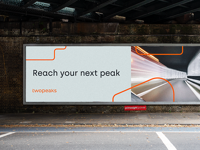 Twopeaks - Billboard academy agency branding cloud computing data identity linear logo orange php simple studio web wordmark