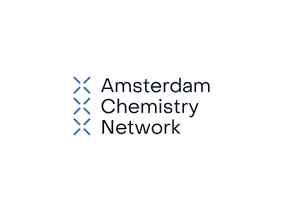 Amsterdam Chemistry Network - Logo amsterdam bond bonding brand identity branding chemistry connect connecting connection event flat identity design logo minimal network research science typography wordmark x