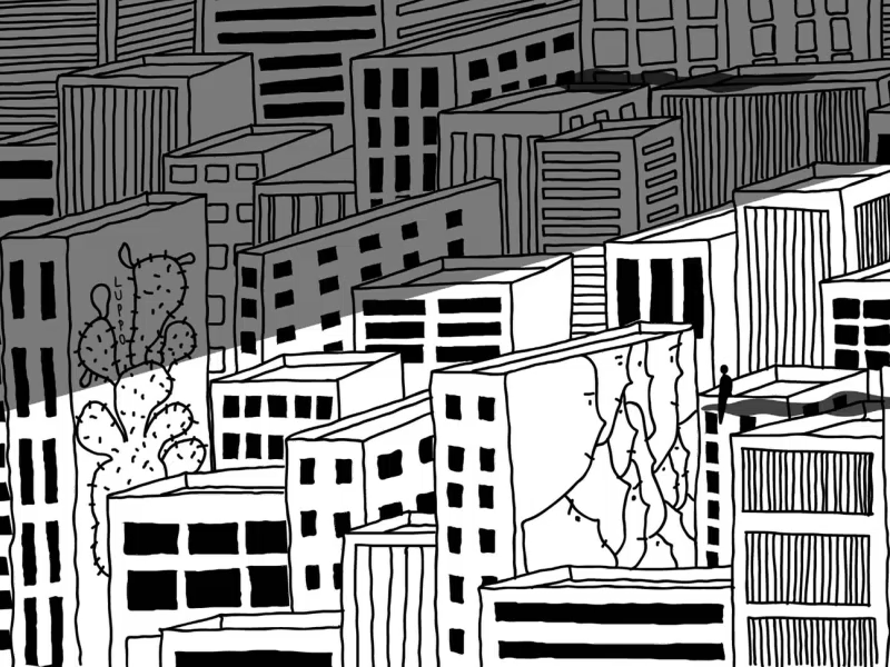 City Drawing Gif 3d 3d model black city city illustration design illustration illustrator render ui white