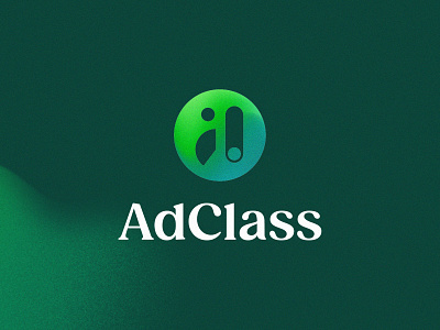 AdClass logo + brand advertising branding custom design digital learning gazpacho gradient graphic design green icon illustration logo marketing serif font typography ui vector