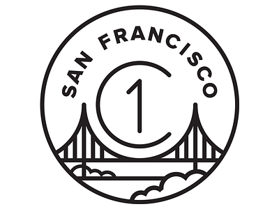 C1sf corporate logo fog golden gate bridge monoline san francisco