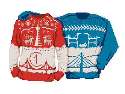 Bay Area Ugly Sweaters christmas illustration lo res pixel sweater ugly sweater