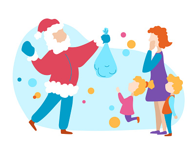 Santa Claus is coming! character christmas flat illustration new year people santa claus scene stay home vector