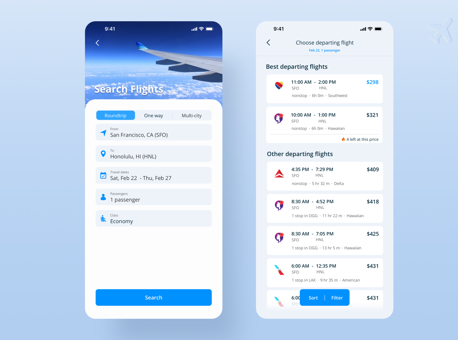 Flight Search Screens by Chloe Wu on Dribbble