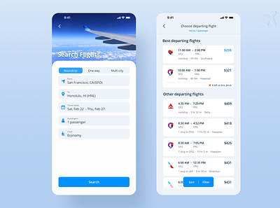 Flight Search Screens app design dailyui flightbooking flightsearch ios app mobile ui travel app uidesign